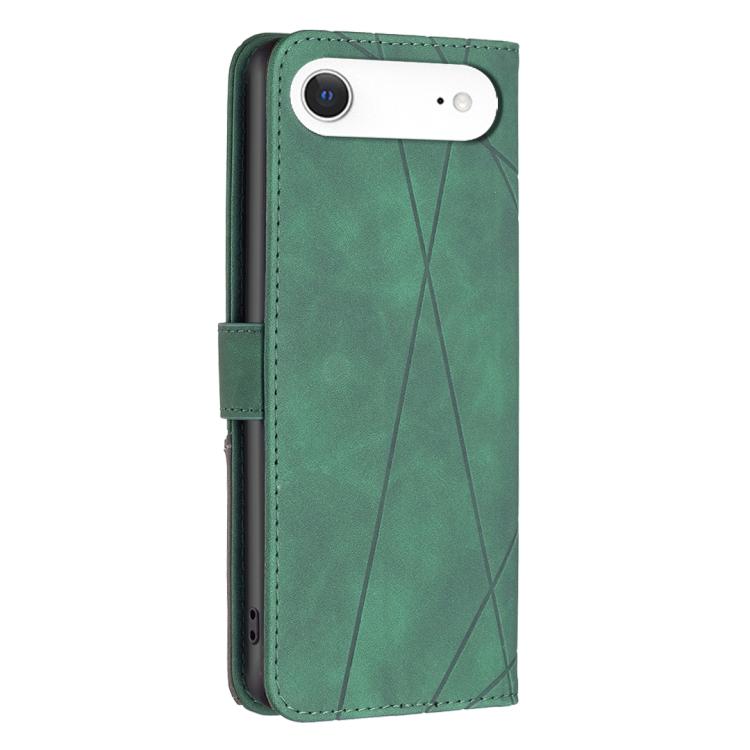 For iPhone Air Magnetic Buckle Rhombus Texture Leather Phone Case