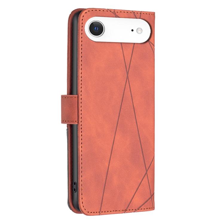 For iPhone Air Magnetic Buckle Rhombus Texture Leather Phone Case