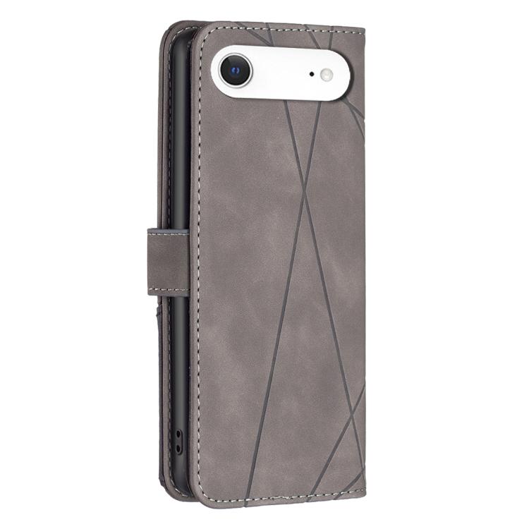 For iPhone Air Magnetic Buckle Rhombus Texture Leather Phone Case