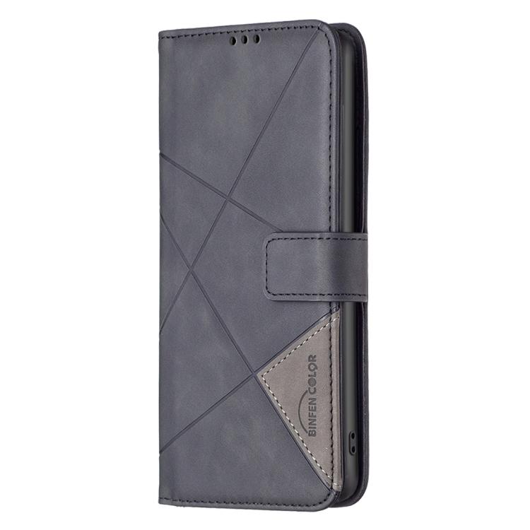 For iPhone Air Magnetic Buckle Rhombus Texture Leather Phone Case