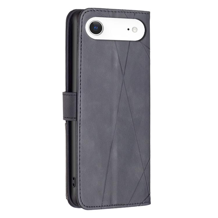 For iPhone Air Magnetic Buckle Rhombus Texture Leather Phone Case