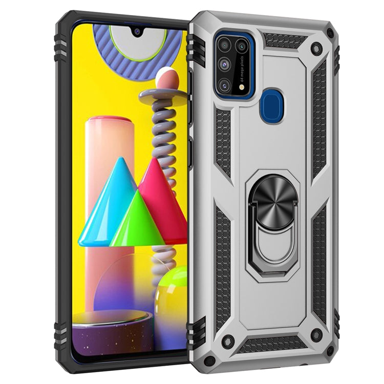 For Samsung Galaxy M31 Shockproof TPU + PC Protective Case with 360 Degree Rotating Holder