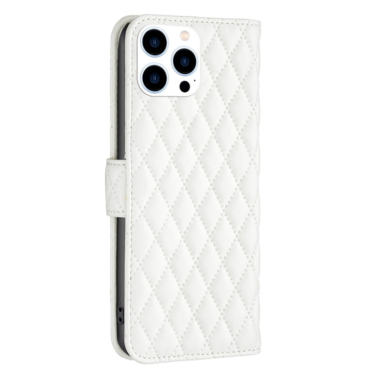 For iPhone 16 Pro Diamond Lattice Wallet Flip Leather Phone Case