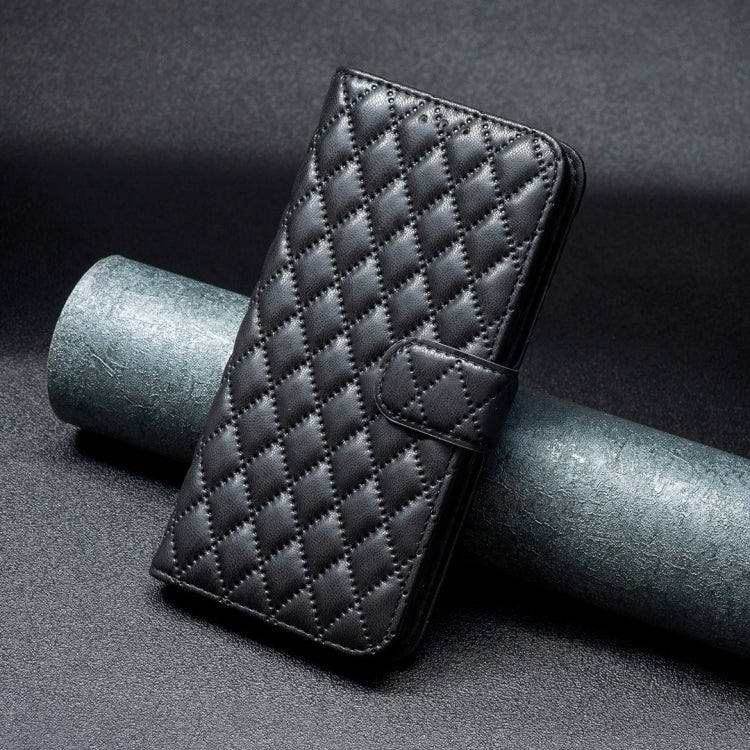 For iPhone 16 Pro Diamond Lattice Wallet Flip Leather Phone Case