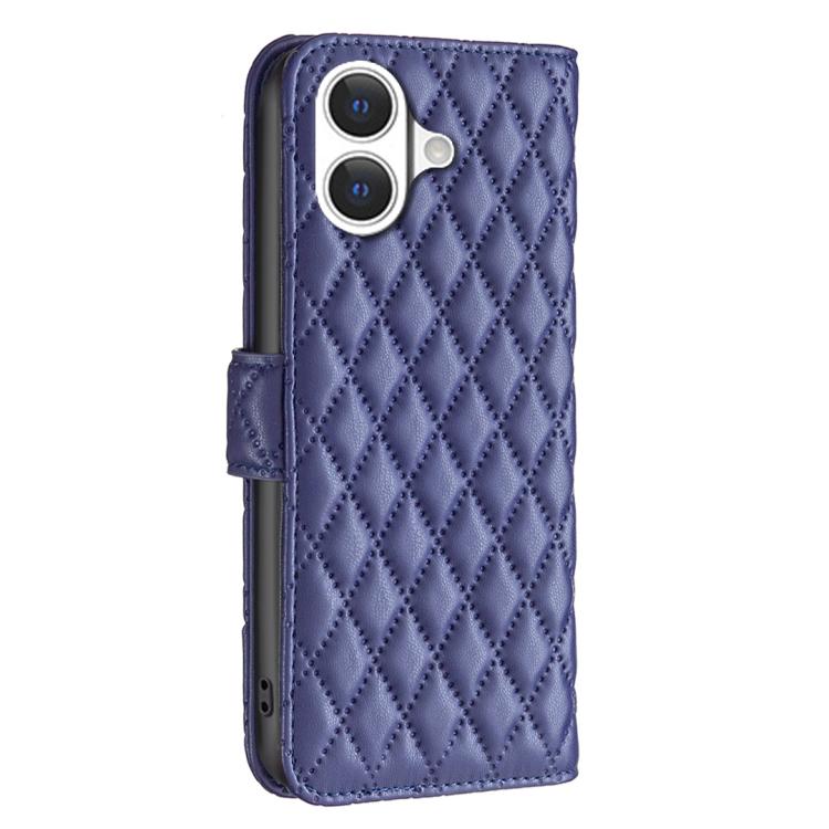 For iPhone 17 Diamond Lattice Wallet Flip Leather Phone Case