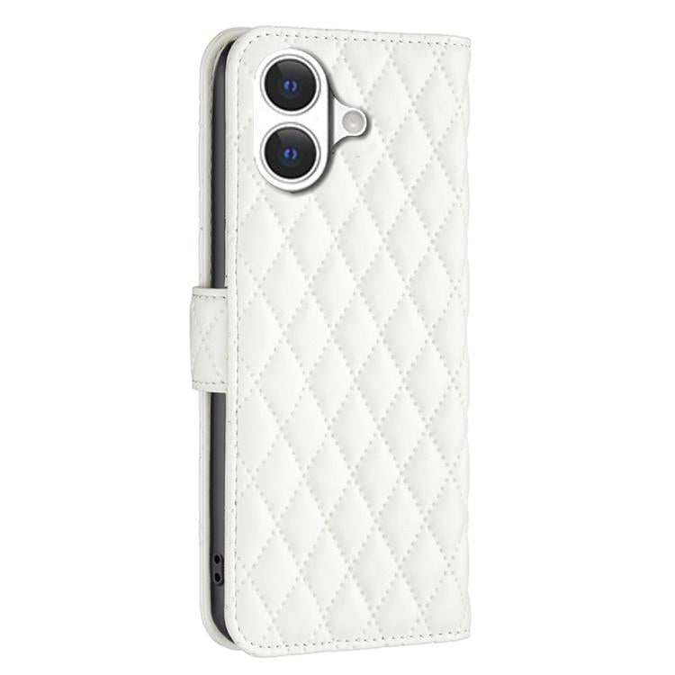 For iPhone 17 Diamond Lattice Wallet Flip Leather Phone Case