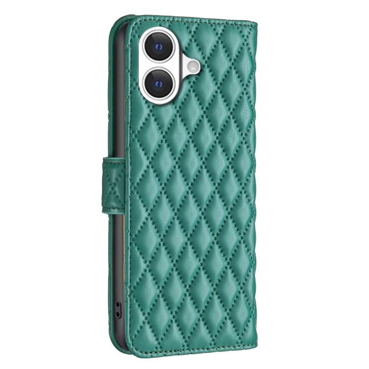 For iPhone 17 Diamond Lattice Wallet Flip Leather Phone Case