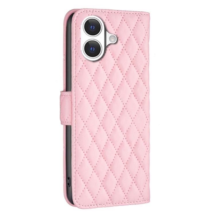 For iPhone 17 Diamond Lattice Wallet Flip Leather Phone Case