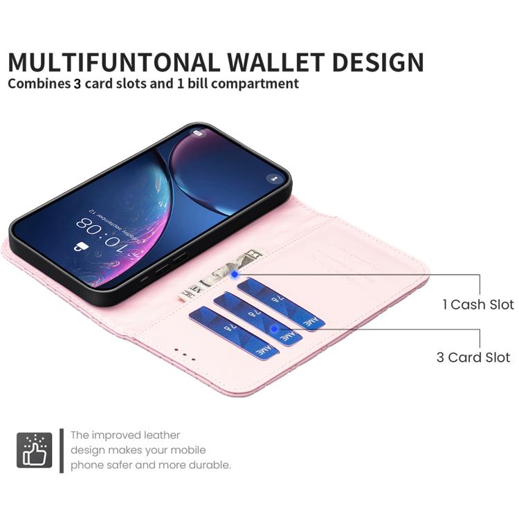 For iPhone 17 Diamond Lattice Wallet Flip Leather Phone Case