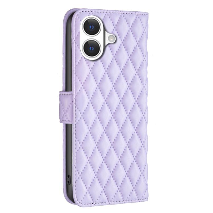 For iPhone 17 Diamond Lattice Wallet Flip Leather Phone Case
