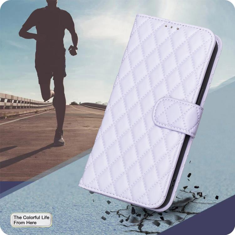 For iPhone 17 Diamond Lattice Wallet Flip Leather Phone Case