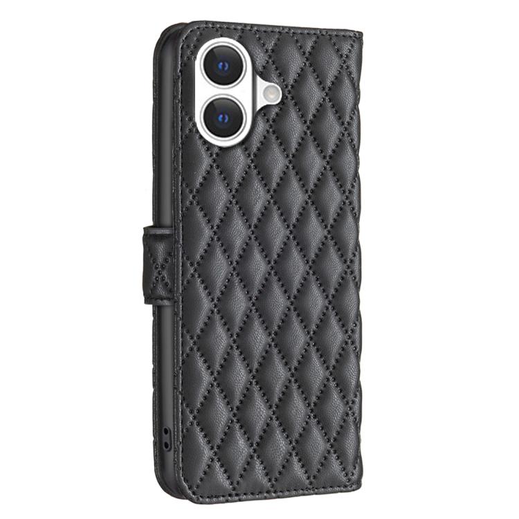 For iPhone 17 Diamond Lattice Wallet Flip Leather Phone Case