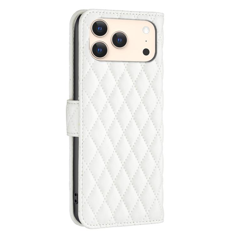 For iPhone 17 Pro Diamond Lattice Wallet Flip Leather Phone Case