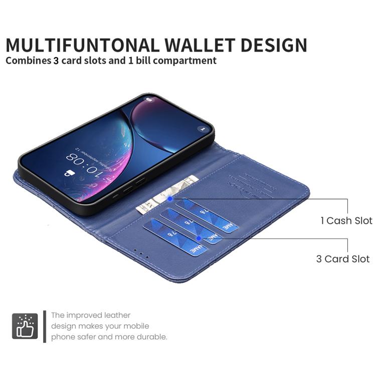 For iPhone 17 Pro Max Diamond Lattice Wallet Flip Leather Phone Case