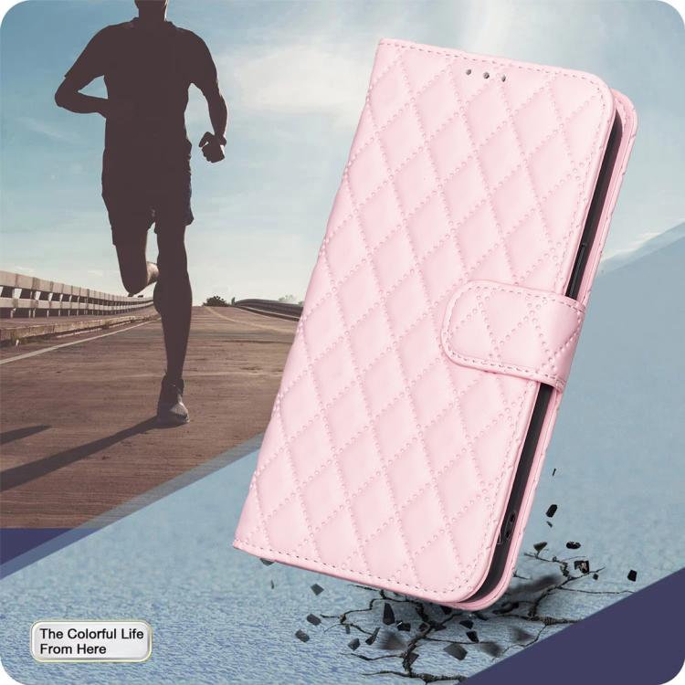 For iPhone 17 Pro Max Diamond Lattice Wallet Flip Leather Phone Case
