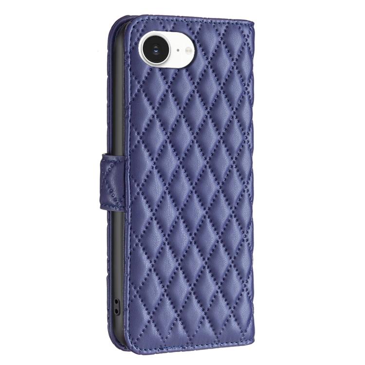 For iPhone 17e / 16e Diamond Lattice Wallet Flip Leather Phone Case