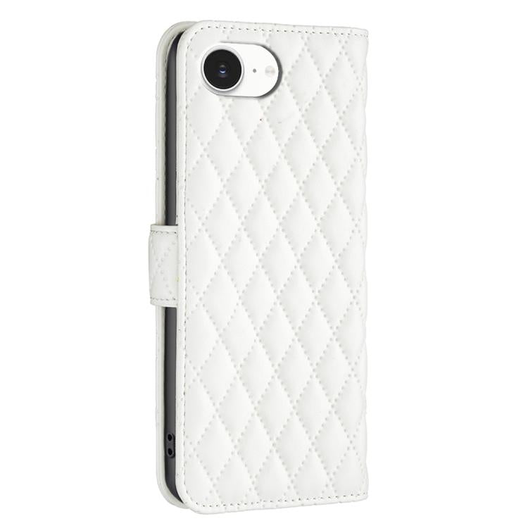 For iPhone 17e / 16e Diamond Lattice Wallet Flip Leather Phone Case