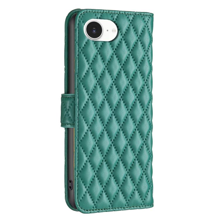 For iPhone 17e / 16e Diamond Lattice Wallet Flip Leather Phone Case