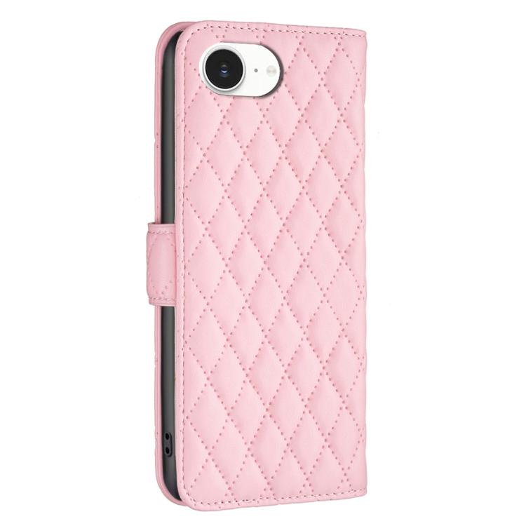 For iPhone 17e / 16e Diamond Lattice Wallet Flip Leather Phone Case