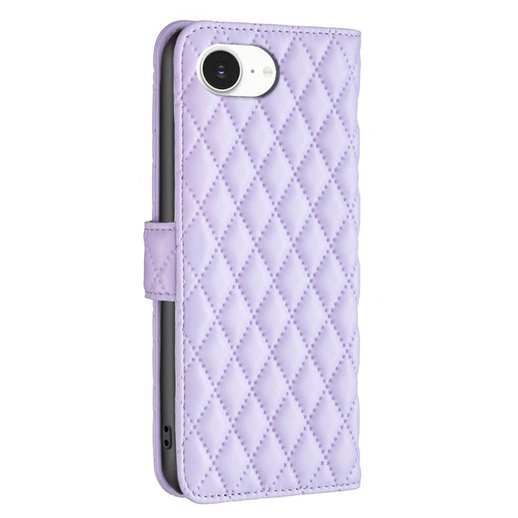 For iPhone 17e / 16e Diamond Lattice Wallet Flip Leather Phone Case