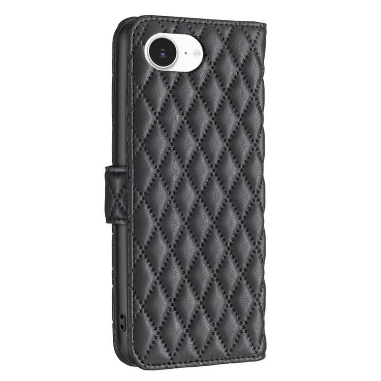 For iPhone 17e / 16e Diamond Lattice Wallet Flip Leather Phone Case