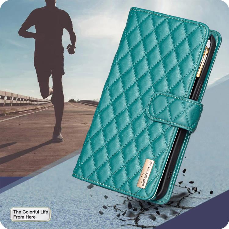 For iPhone Air Diamond Lattice Zipper Wallet Leather Flip Phone Case