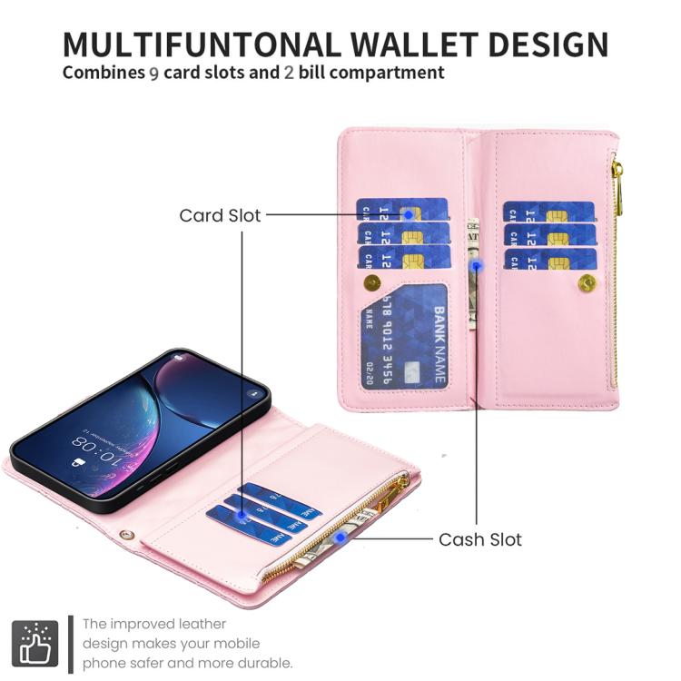 For iPhone Air Diamond Lattice Zipper Wallet Leather Flip Phone Case