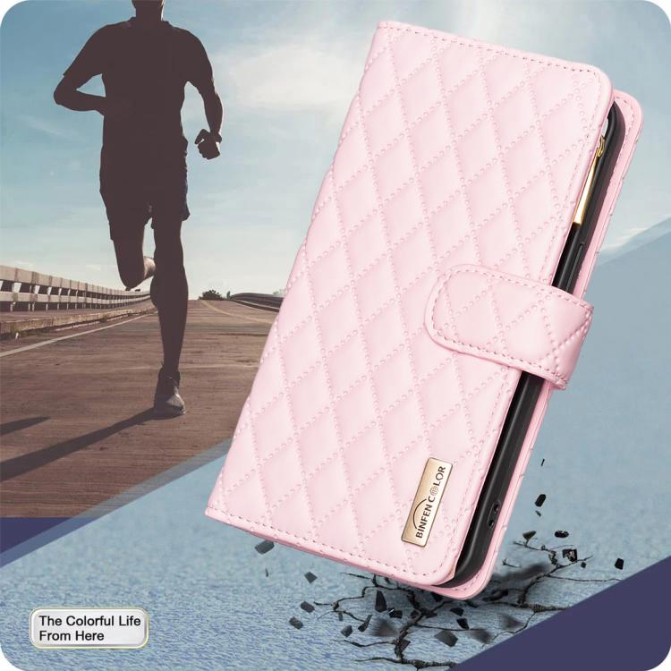 For iPhone Air Diamond Lattice Zipper Wallet Leather Flip Phone Case