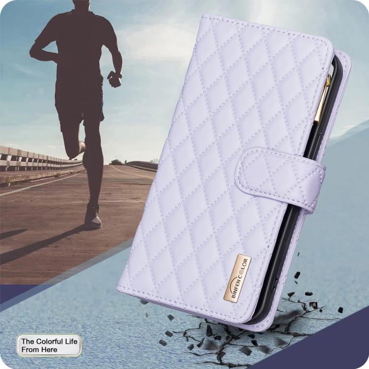 For iPhone Air Diamond Lattice Zipper Wallet Leather Flip Phone Case