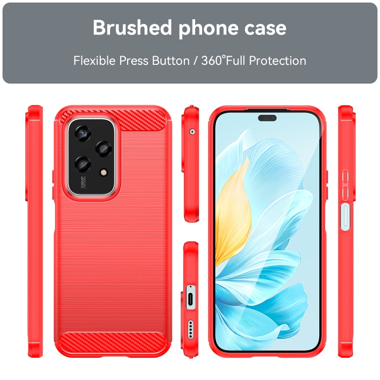 For Honor 200 Lite Global Brushed Texture Carbon Fiber TPU Phone Case