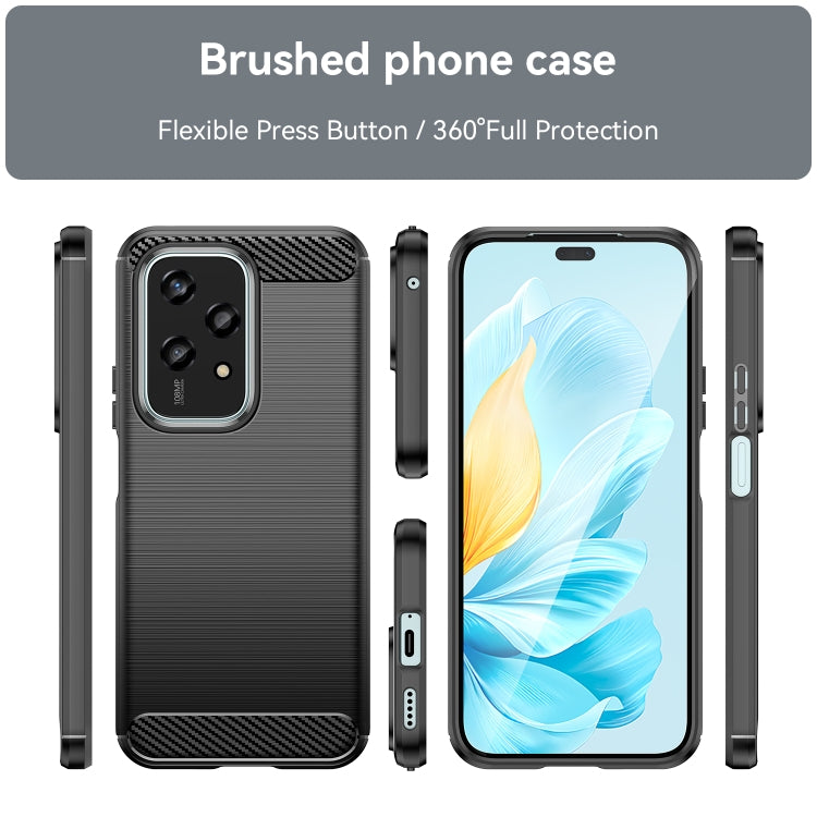 For Honor 200 Lite Global Brushed Texture Carbon Fiber TPU Phone Case