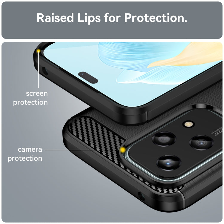 For Honor 200 Lite Global Brushed Texture Carbon Fiber TPU Phone Case