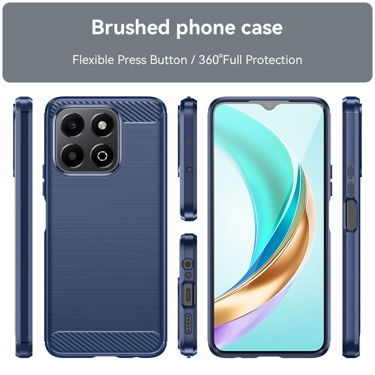 For Honor X6b Brushed Texture Carbon Fiber TPU Phone Case