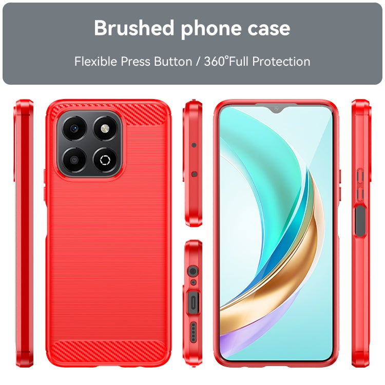 For Honor X6b Brushed Texture Carbon Fiber TPU Phone Case