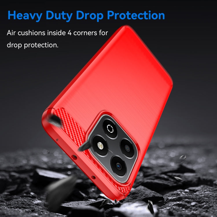 For Honor X6b Brushed Texture Carbon Fiber TPU Phone Case