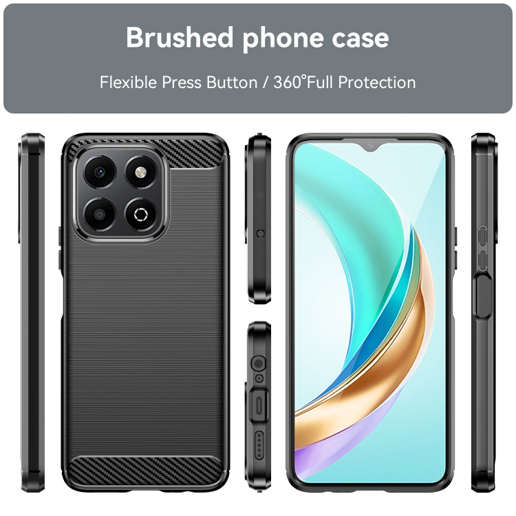 For Honor X6b Brushed Texture Carbon Fiber TPU Phone Case