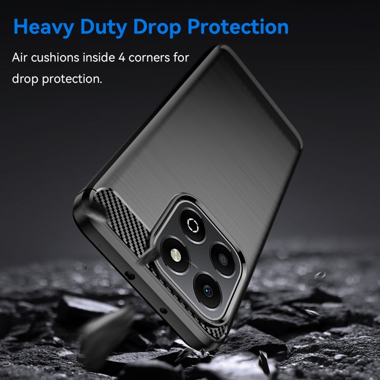 For Honor X6b Brushed Texture Carbon Fiber TPU Phone Case