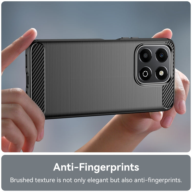 For Honor X6b Brushed Texture Carbon Fiber TPU Phone Case