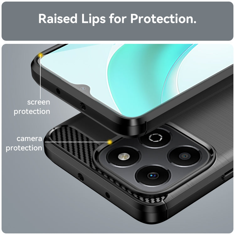 For Honor X6b Brushed Texture Carbon Fiber TPU Phone Case