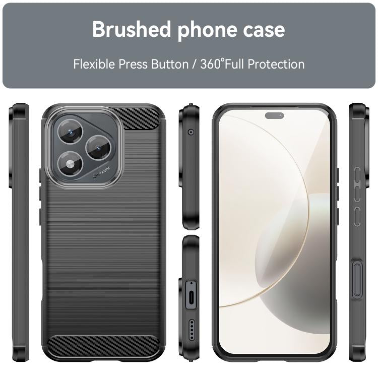 For Honor X70i Brushed Texture Carbon Fiber TPU Phone Case
