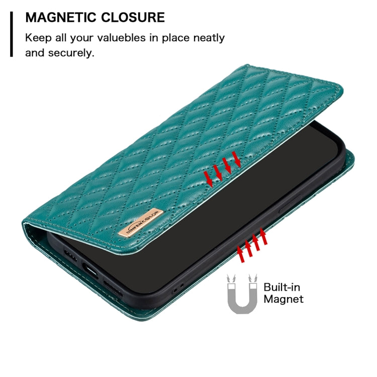 For iPhone 16 Pro Max Diamond Lattice Magnetic Leather Flip Phone Case