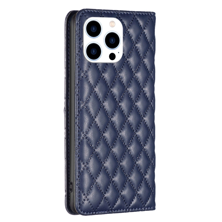 For iPhone 16 Pro Diamond Lattice Magnetic Leather Flip Phone Case