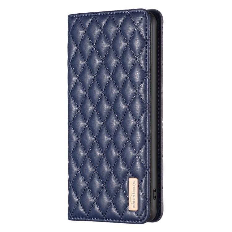 For iPhone 17 Diamond Lattice Magnetic Leather Flip Phone Case