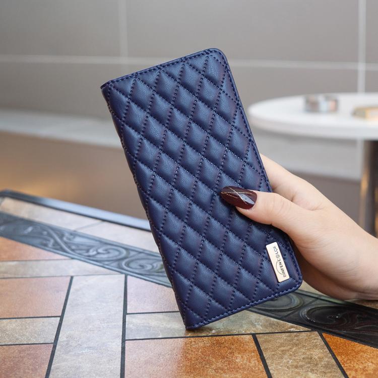 For iPhone 17 Diamond Lattice Magnetic Leather Flip Phone Case
