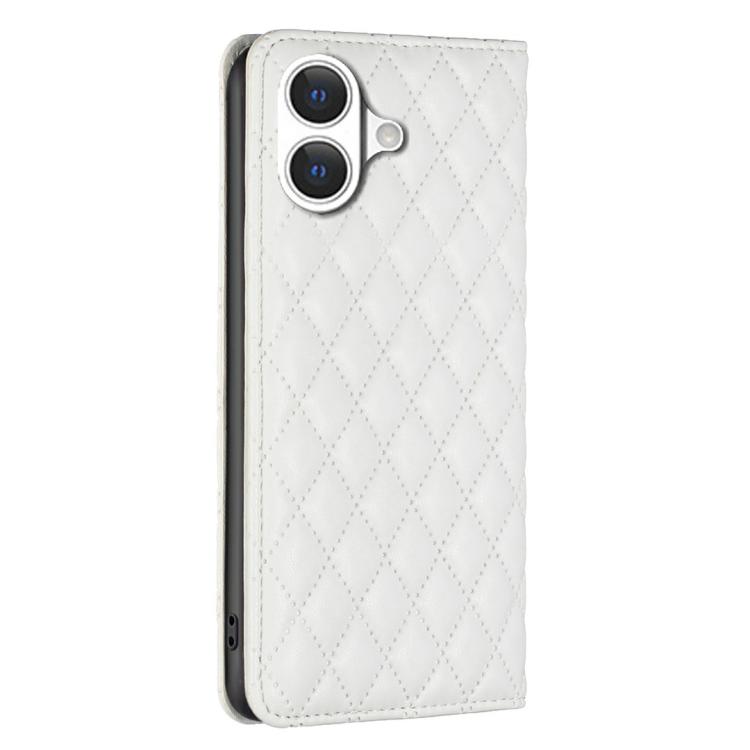 For iPhone 17 Diamond Lattice Magnetic Leather Flip Phone Case