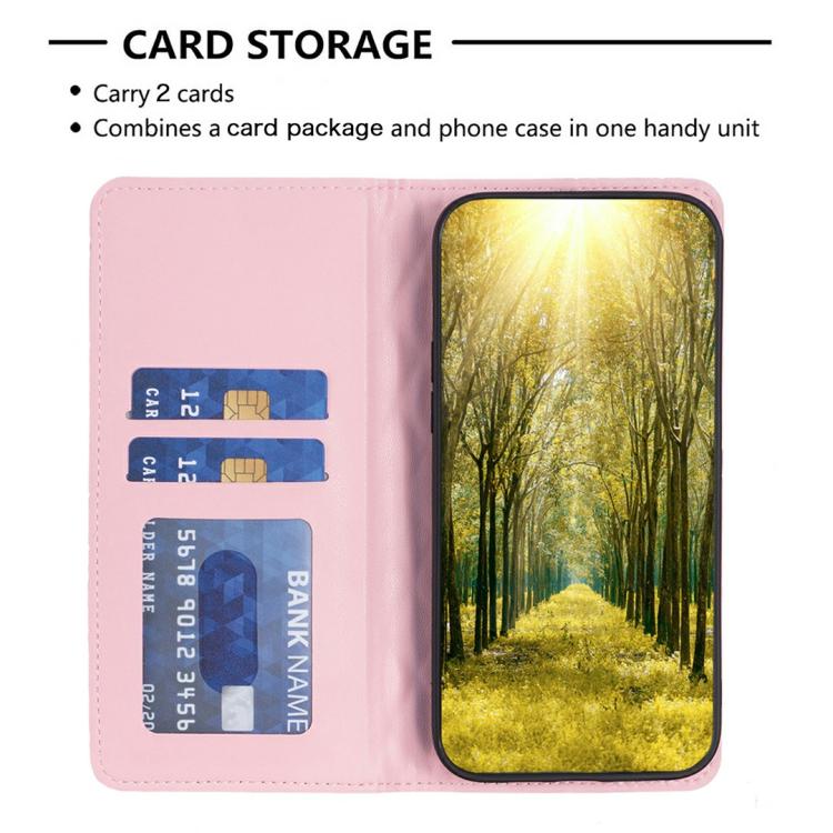 For iPhone 17 Diamond Lattice Magnetic Leather Flip Phone Case