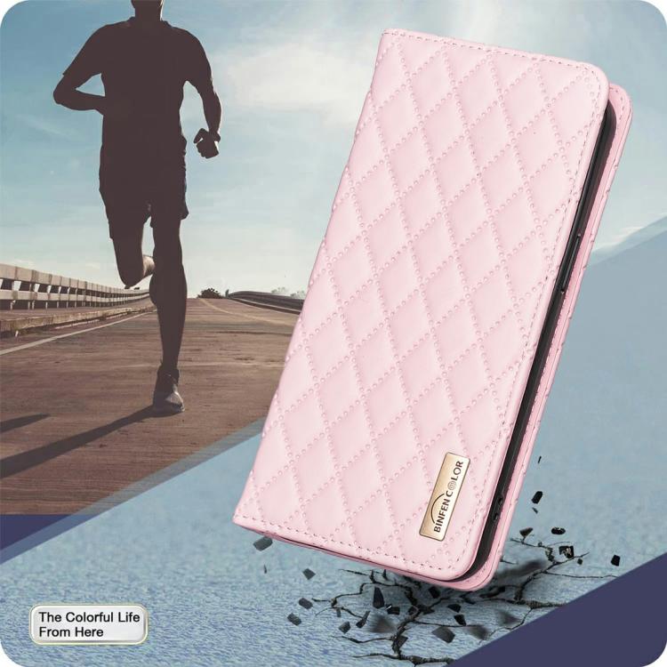 For iPhone 17 Diamond Lattice Magnetic Leather Flip Phone Case
