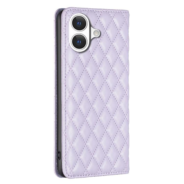For iPhone 17 Diamond Lattice Magnetic Leather Flip Phone Case