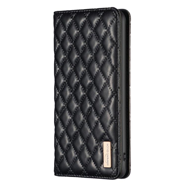 For iPhone 17 Diamond Lattice Magnetic Leather Flip Phone Case