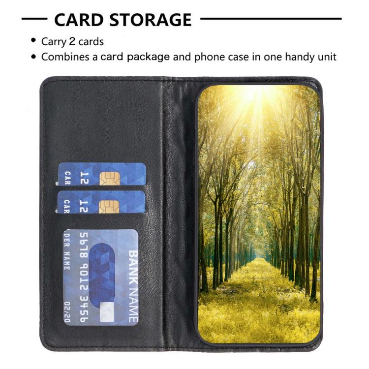 For iPhone 17 Diamond Lattice Magnetic Leather Flip Phone Case